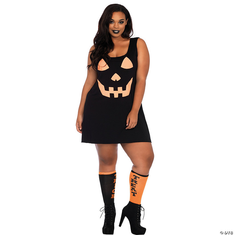Women's Plus Size Pumpkin Jersey Dress Costume
