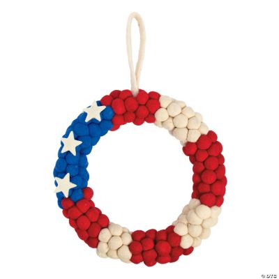 Patriotic PomPom Wreath Halloween Express