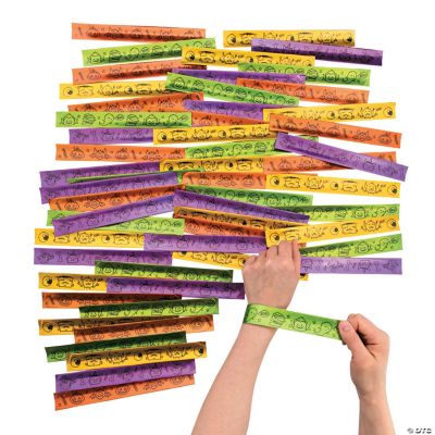 JOYIN Lot de 100 bracelets Slap d'Halloween pour enfants, bracelets d' Halloween en vrac pour filles et garçons, bracelets d'amitié pour cadeaux de fête d'Halloween, cadeaux de sacs à friandises