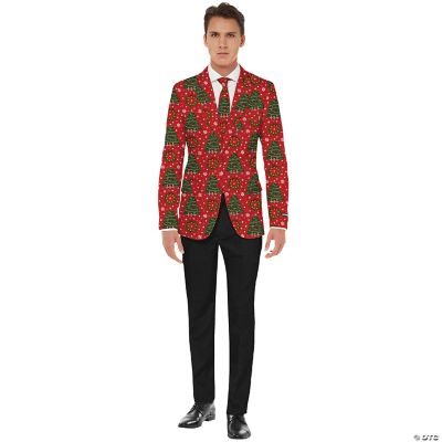 Men's Christmas Trees Jacket & Tie Set Halloween Express