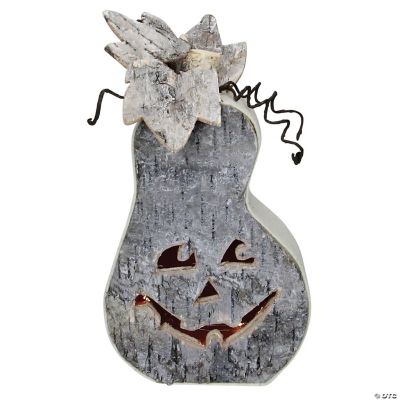Northlight 9.5" Gray LED Battery Operated Jack-O-Lantern Halloween ...