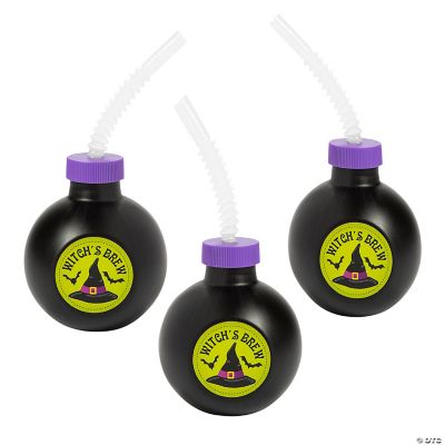 7 oz. Kids' Halloween Reusable BPA-Free Plastic Cups with Lids & Straws -  12 Ct.