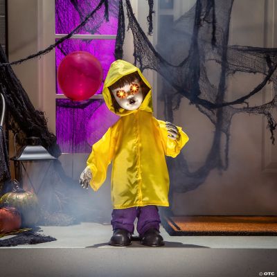 Standing Doll in Raincoat Halloween Decoration Halloween Express