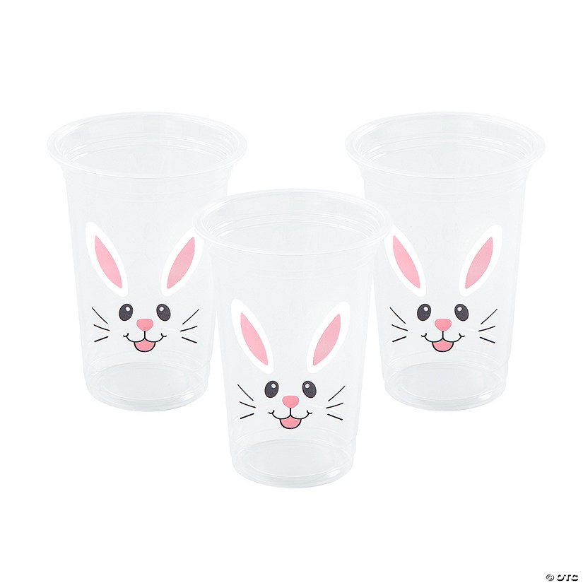16 oz. Bulk 50 Ct. Easter Bunny Disposable Plastic Cups | Halloween Express