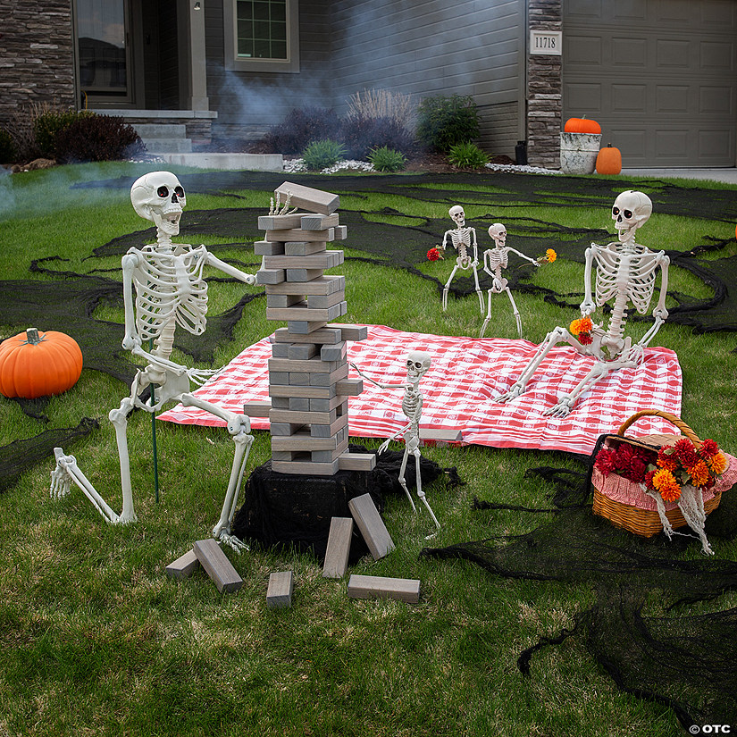 Posable Skeleton Family Halloween Decorating Kit - 5 Pc.