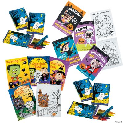 Bulk Halloween Coloring Books & Crayons Kit for 144 | Halloween Express