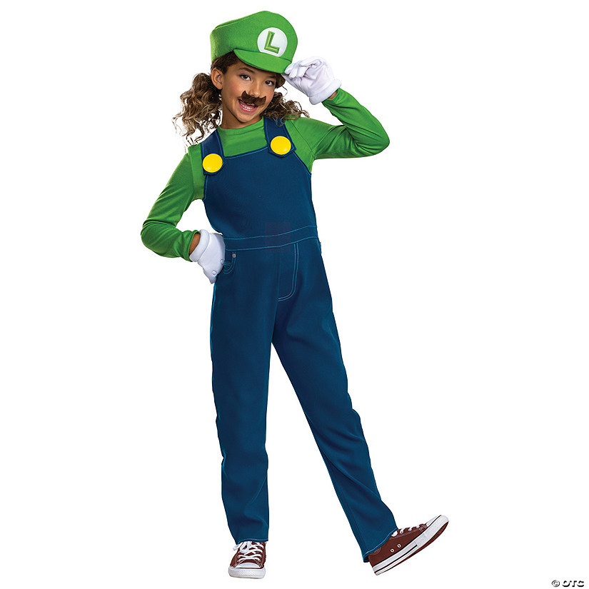 Kids Elevated Mario Bros. Luigi Costume | Halloween Express