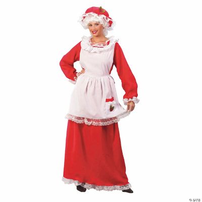 Women’s Red White Full-Length Dress Claus Costume Halloween Express