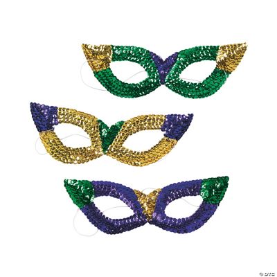 Glittered Silver and Green Mask with Ribbon Tie (Each) – Mardi Gras Spot