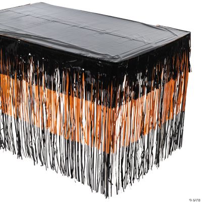 Tiered Halloween Fringe Plastic Table Skirt