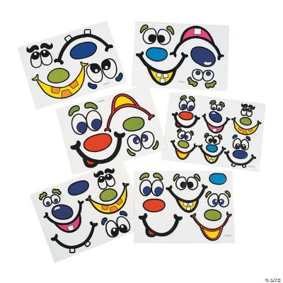 Jack-O'-Lantern Face Stickers - 12 Pc.