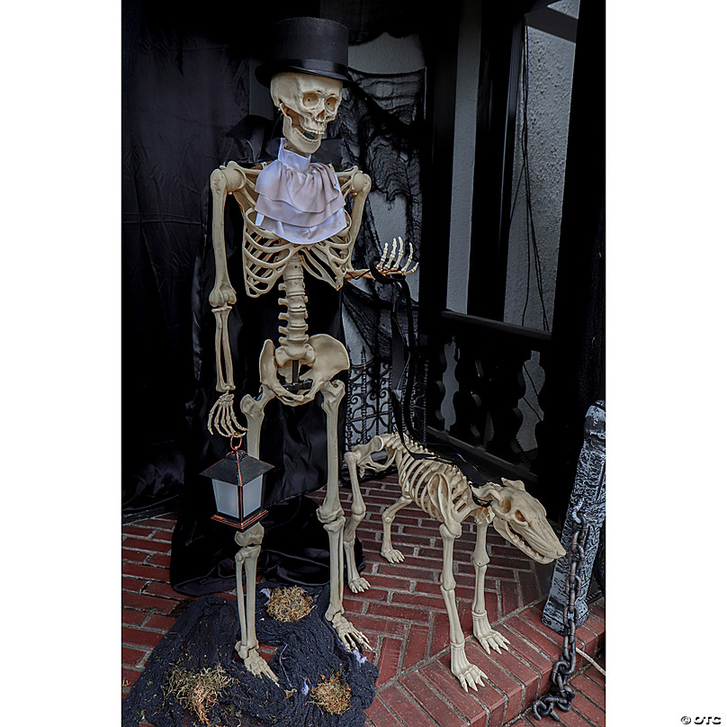 Halloween Creepy Scary Decoration Animated Two-Headed Dog Skeleton, 30 (wf)