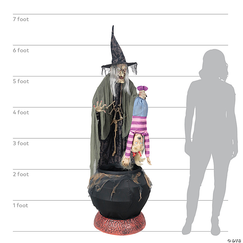80" Stew Brewing Witch Animated Prop Halloween Express