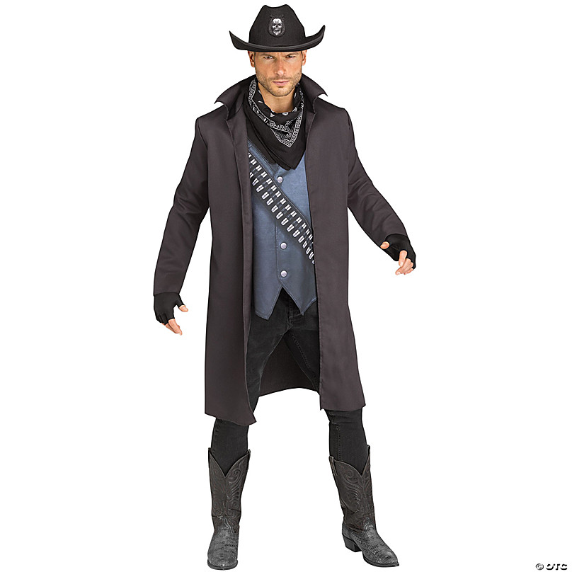 49 Black and White Cowboy Men Adult Halloween Costume - Medium