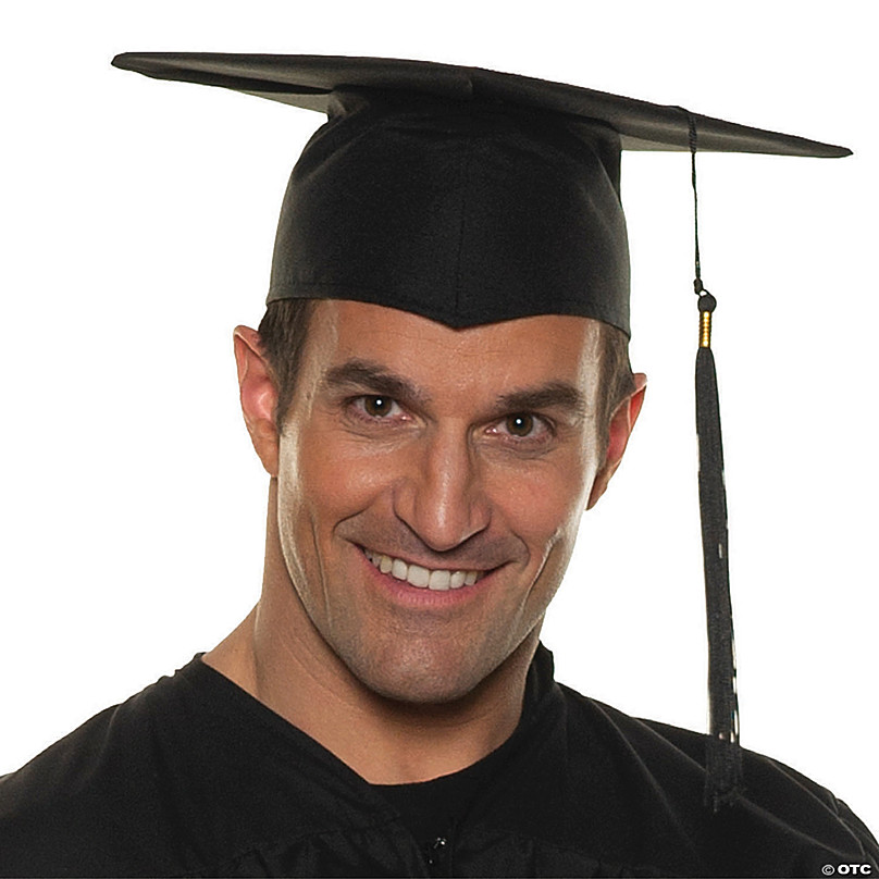Adult's Black Graduation Cap with Black Tassel