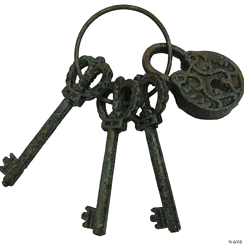 Iron Skeleton Key Set on Ring Fake Jailer Keys Halloween Prop Old House  Decor -  Hong Kong