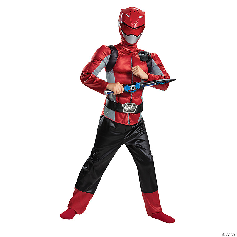 Boy's Red Ranger Muscle Costume - Beast Morphers