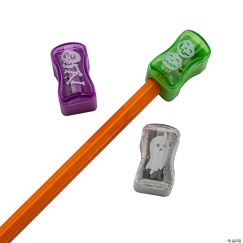 Bulk 48 Pc. Halloween Pencil Sharpeners with Cap Discontinued