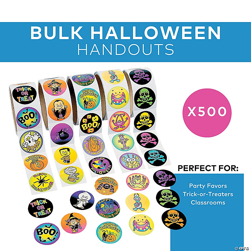 Halloween Aufkleber Pack – 500 Bunte Sticker, Sortiert, Für Partys & Dekoration