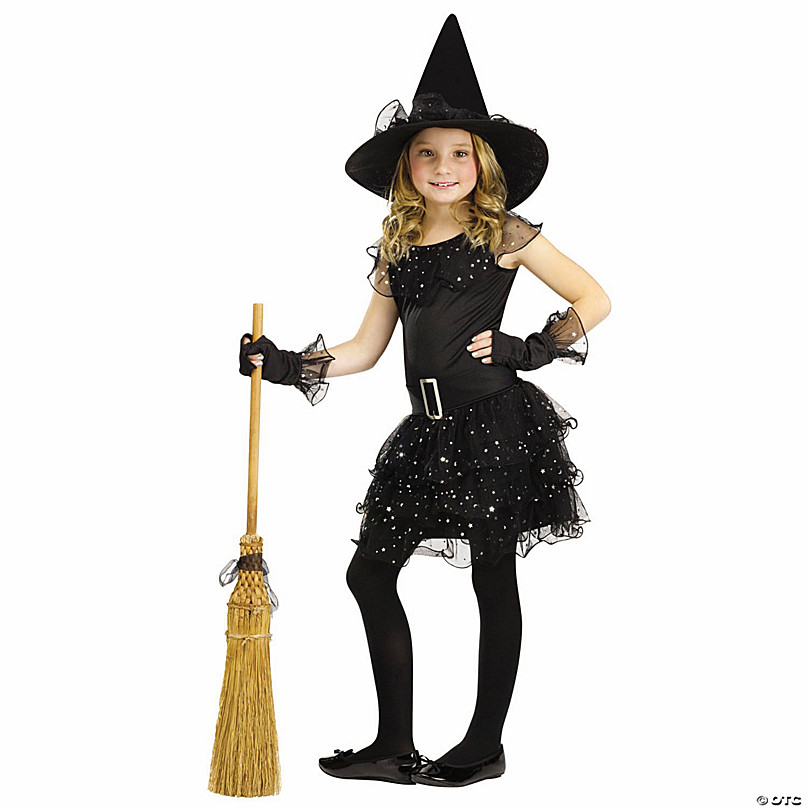 Soarea Witch Costume Deluxe Set For Girls - Purple Halloween Dress With Hat, Wand & Candy Bag - View #12