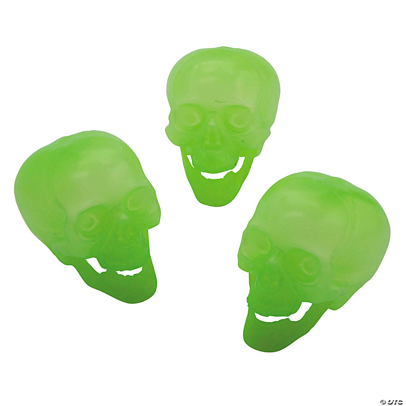Glow-in-the-Dark Skulls Halloween Decoration - Set of 3 | Halloween Express
