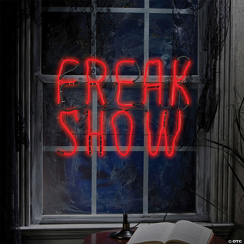 Glowing Neon LED Freak Show Light Up Sign | Halloween Express