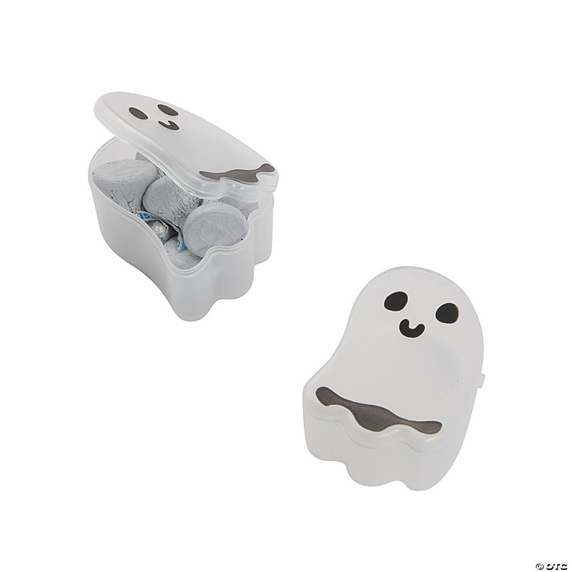 Molded Ghost Cups with Straws - 12 Pc.