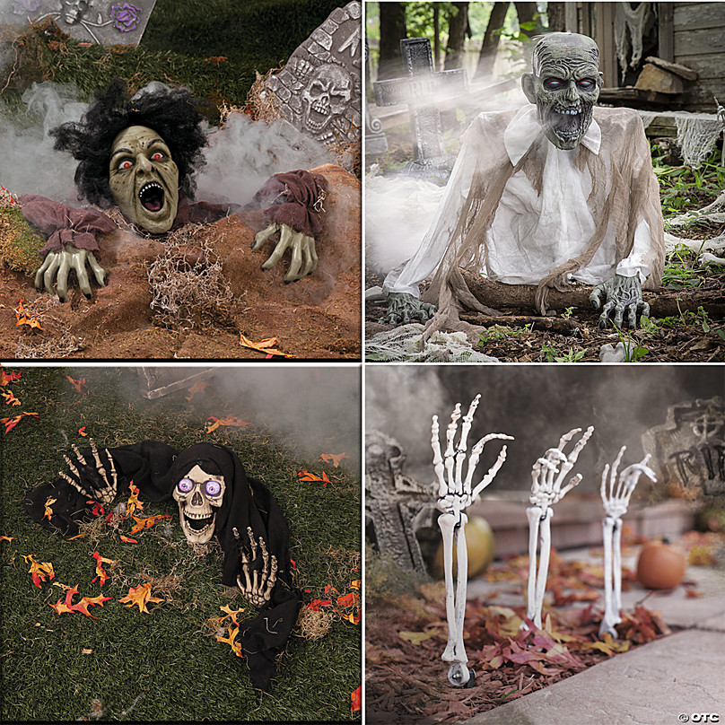 Fun World Fade In & Out Yard Groundbreaker Arm Props – Light-Up Halloween Decoration, LED Grave Hands - View #6