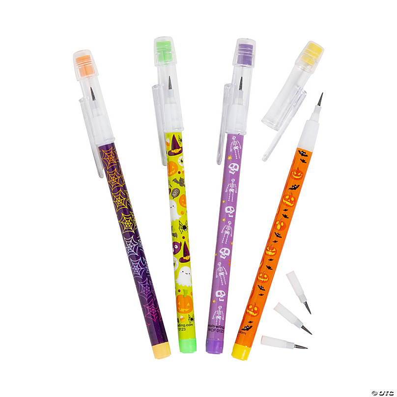 Halloween Glitter Stacking Point Crayons - 12 Pc.
