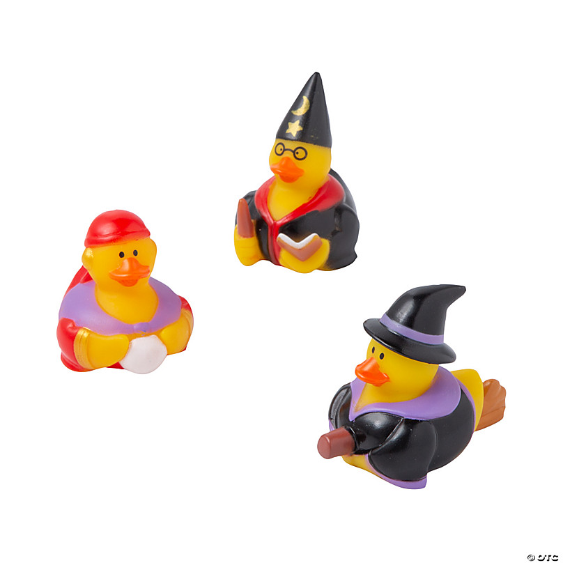 Mini Jack-O'-Lantern Rubber Ducks - 12 Pc.