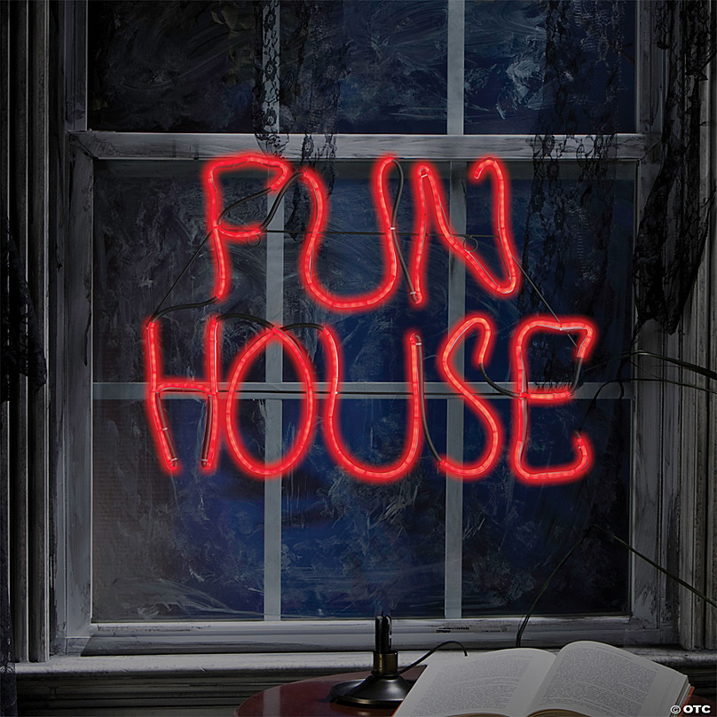 Light Glow Fun House Sign | Halloween Express