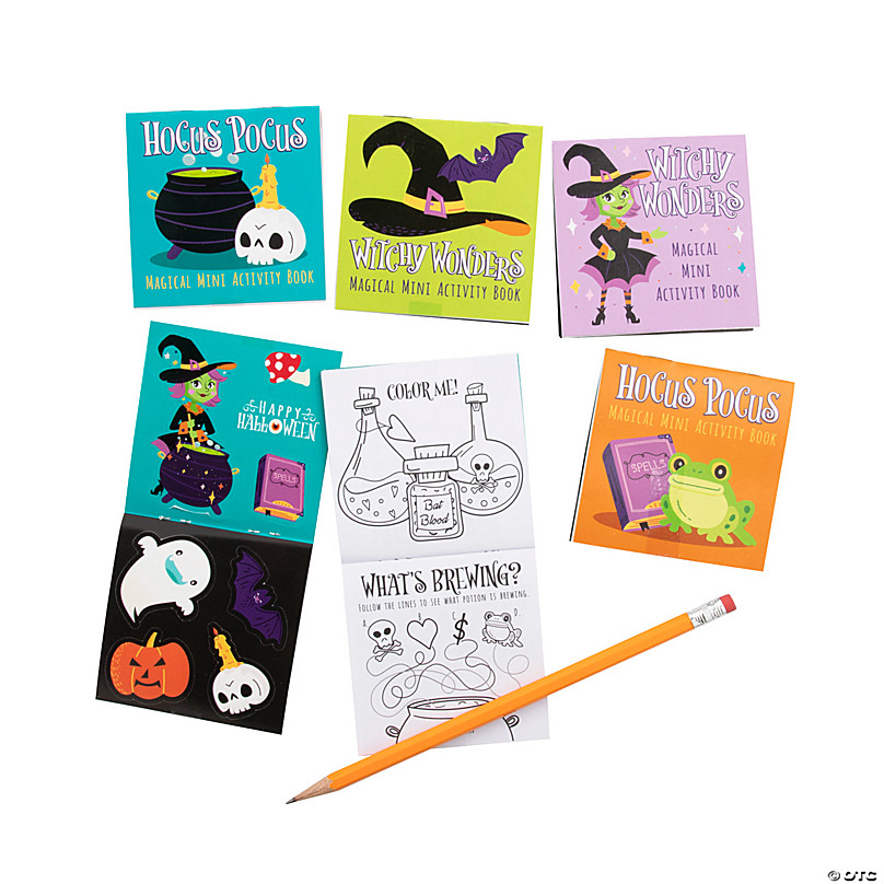 Mini Halloween Witch Activity Books with Stickers – 24 Pc. - Discontinued for Free Printable Halloween Mini Books