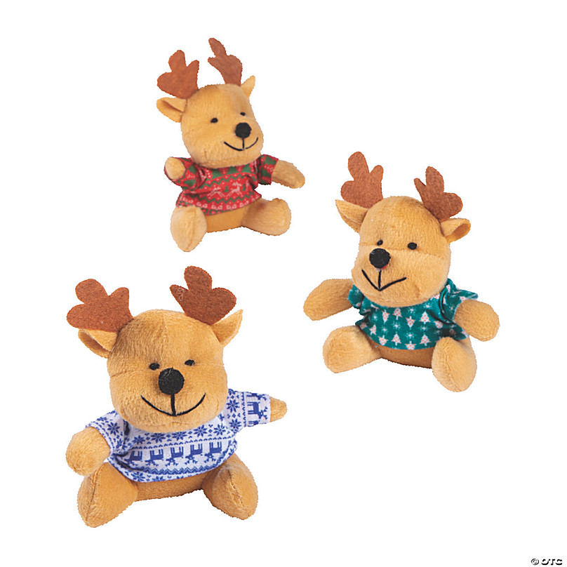 Mini Ugly Christmas Sweater Stuffed Reindeers 12 Halloween