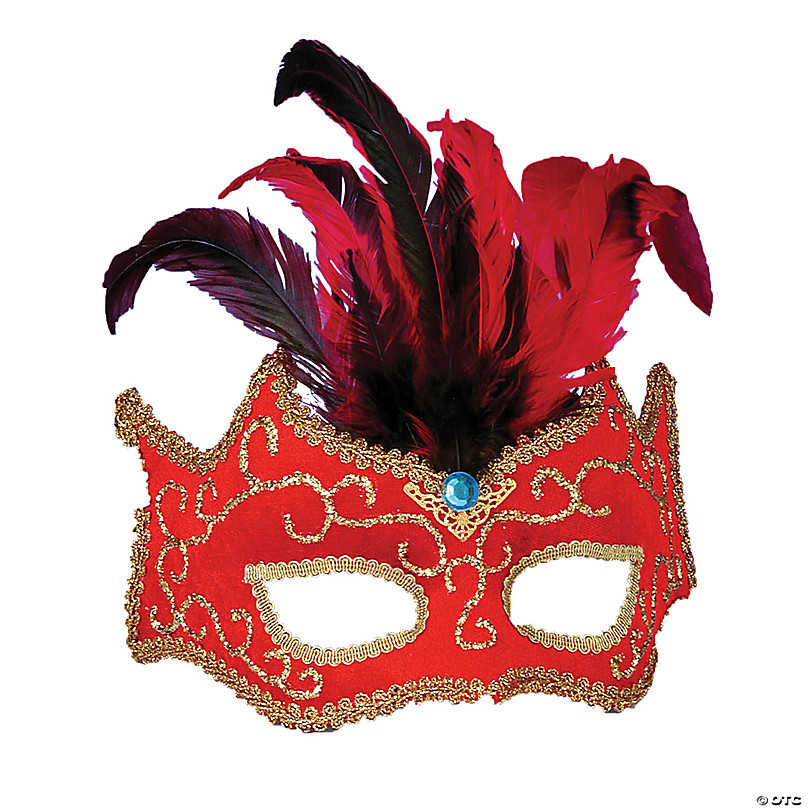 Red Feather Half Mask - Discontinued