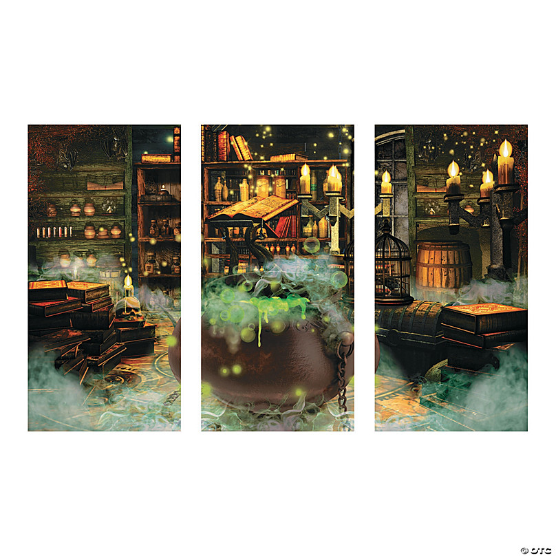 Witches Kitchen Backdrop Halloween Decoration 3 Pc ~13775484 A01 