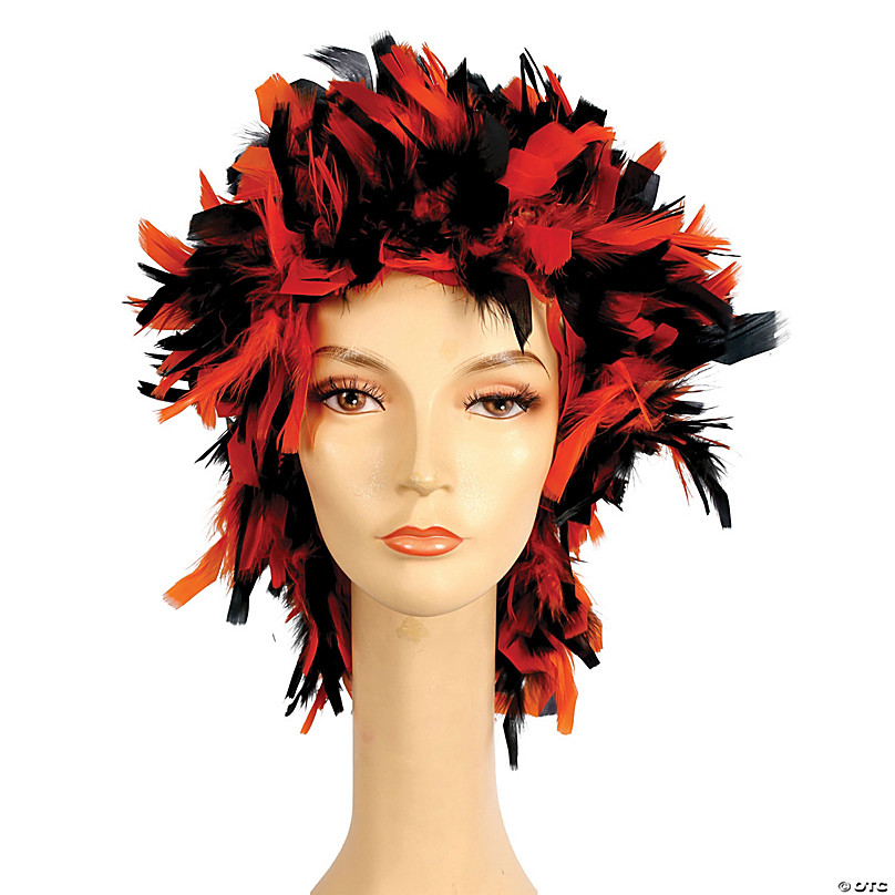 Women's Feather Wig Halloween Express