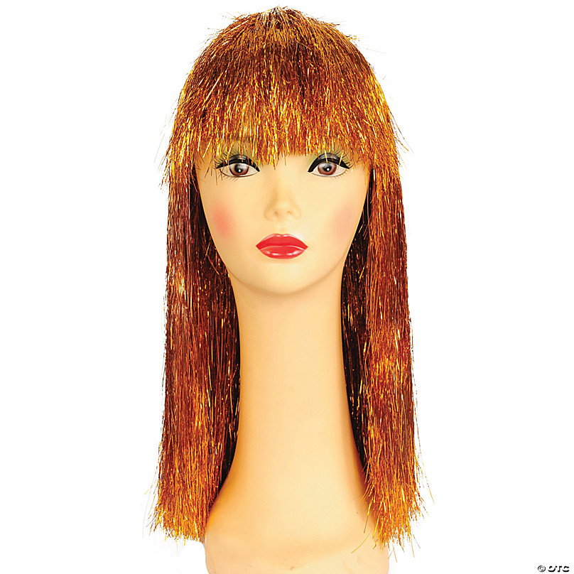 Women's Long Tinsel Pageboy Wig Halloween Express