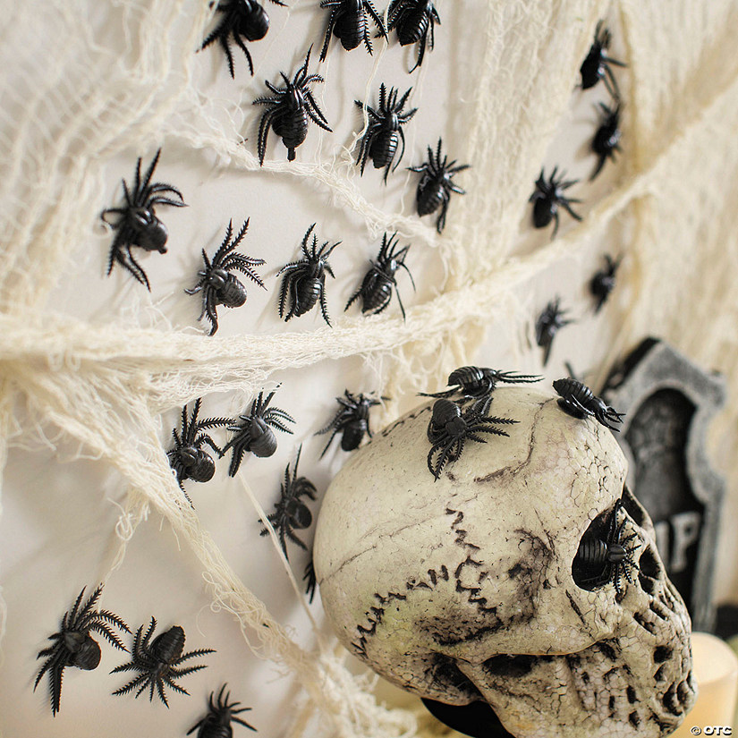 1 1/2" Bulk 48 Pc. Black Spiders with Suction Cup Halloween Decoration Image