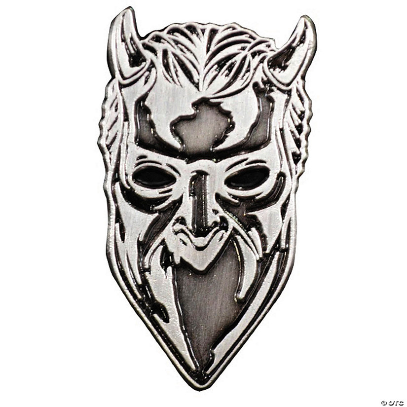 1 1/2" Ghost Nameless Ghoul Face Antique Nickel Enamel Pin Image