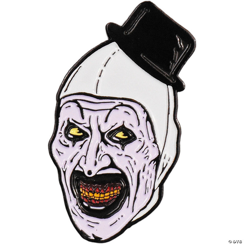 1 1/2" Terrifier 2&#8482; Art the Clown Character Face Full-Color Enamel Pin Image