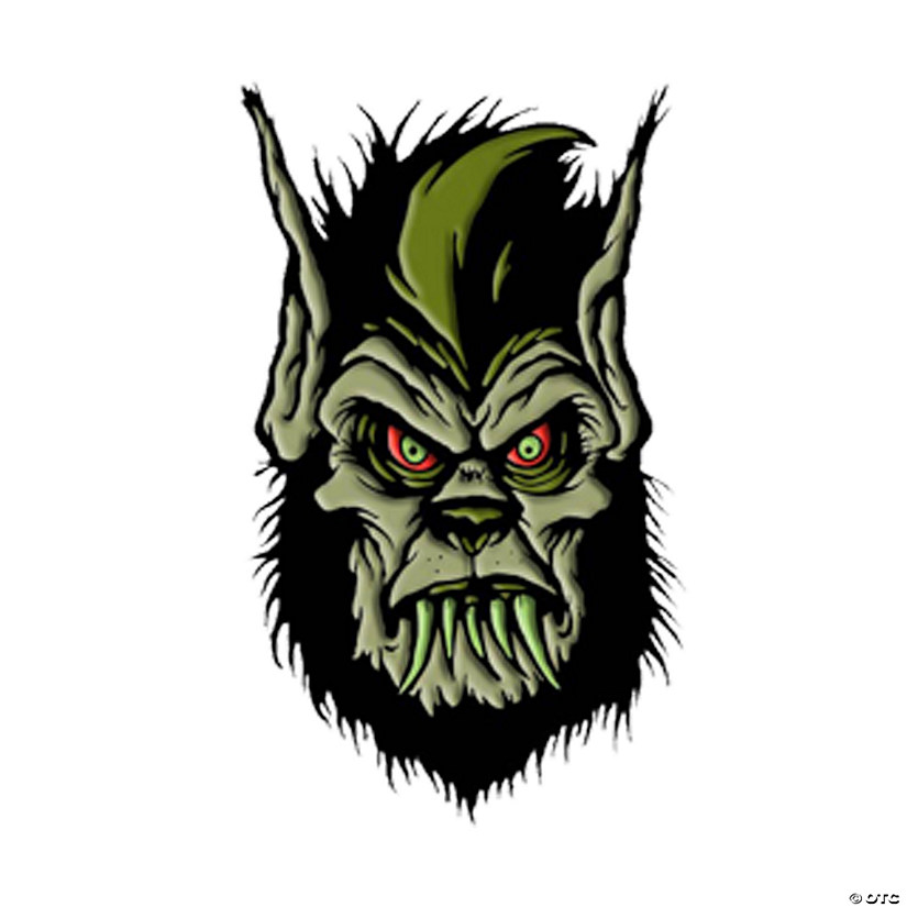 1 1/2" Toxictoons&amp;#8482; Werewolf Monster Face Full-Color Enamel Pin Image