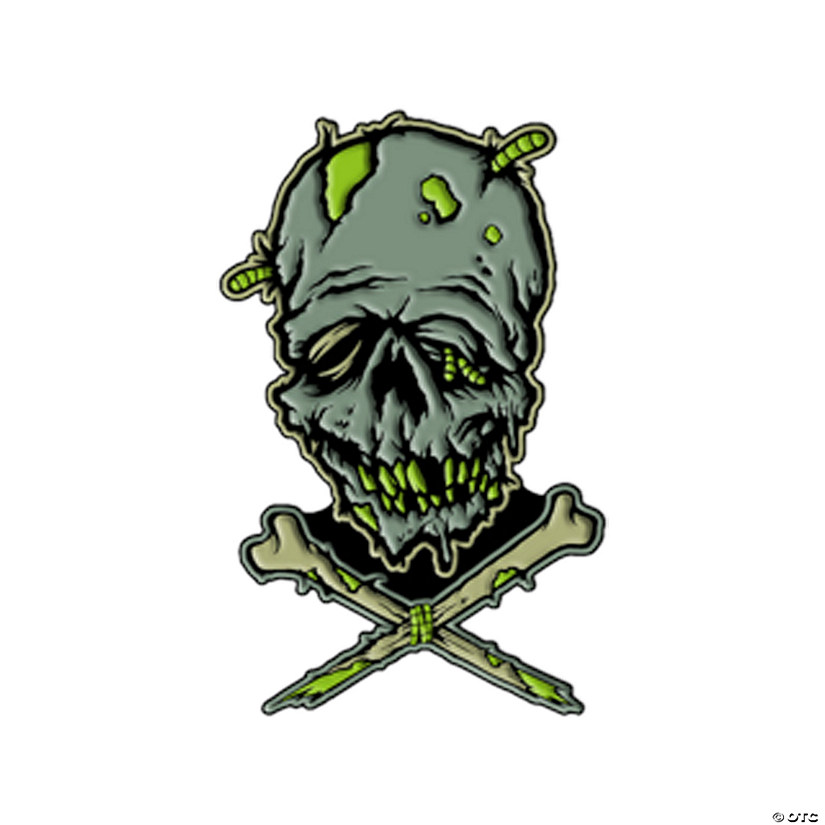 1 1/2&quot; Toxictoons&amp;#8482; Zombie Kook! Face Full-Color Enamel Pin Image
