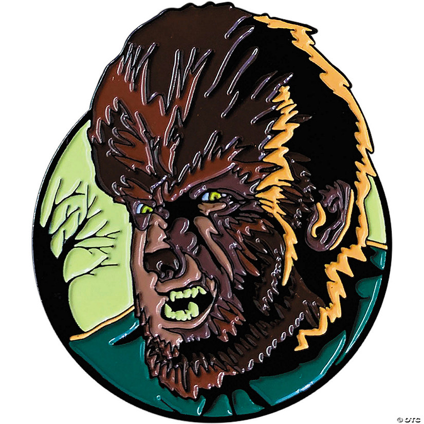 1 3/4" The Wolf Man&#8482; Wolf Man Character Face Full-Color Enamel Pin Image
