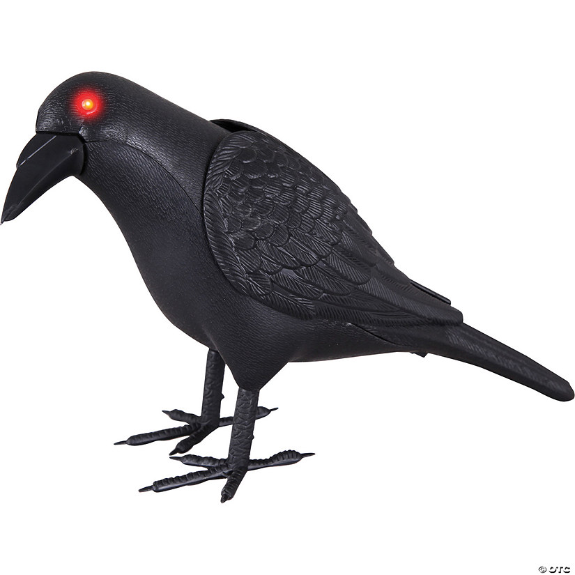 10.5" Animated Black Crow Decoration Image