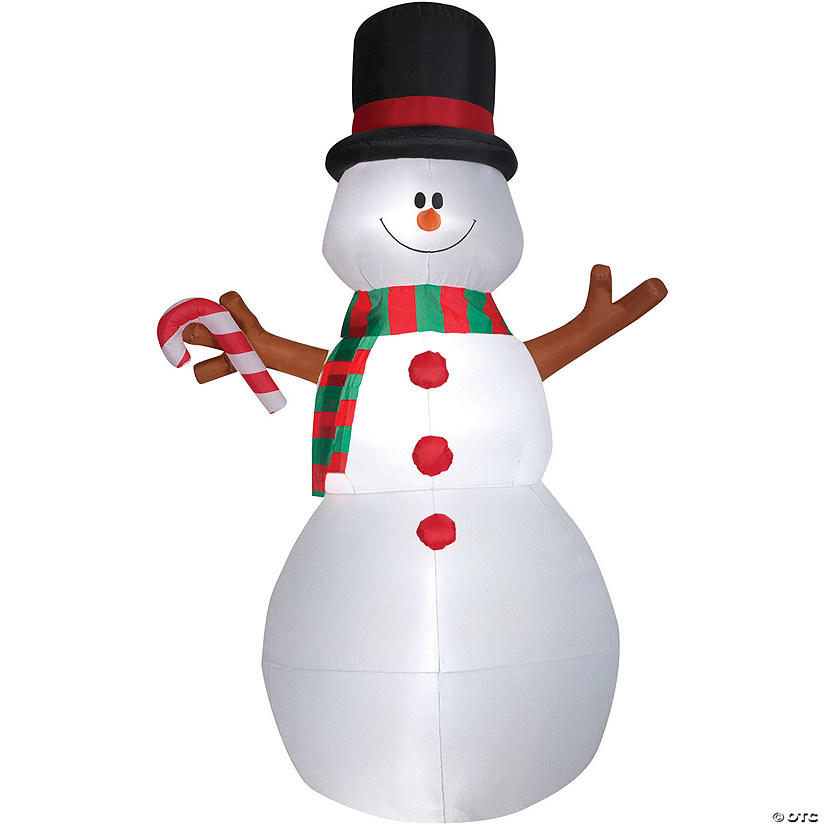 10 Ft. Blow-Up Inflatable Swiveling Snowman with Built-In LED Lights Outdoor Yard Decoration Image