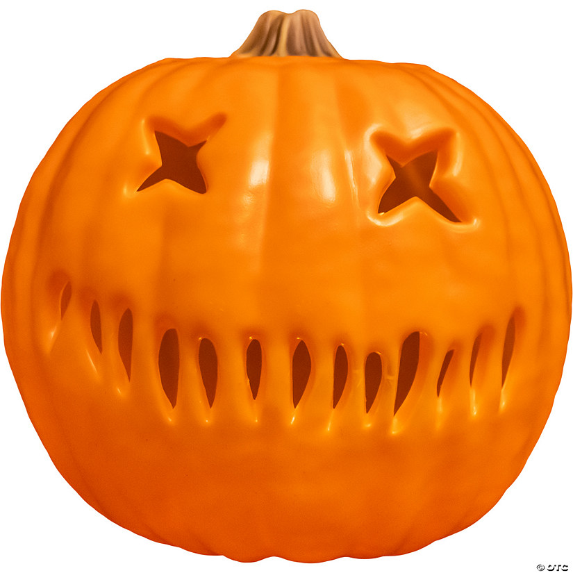 10" Trick &#8217;r Treat&#8482; Sam&#8217;s Light-Up Pumpkin Decoration Image