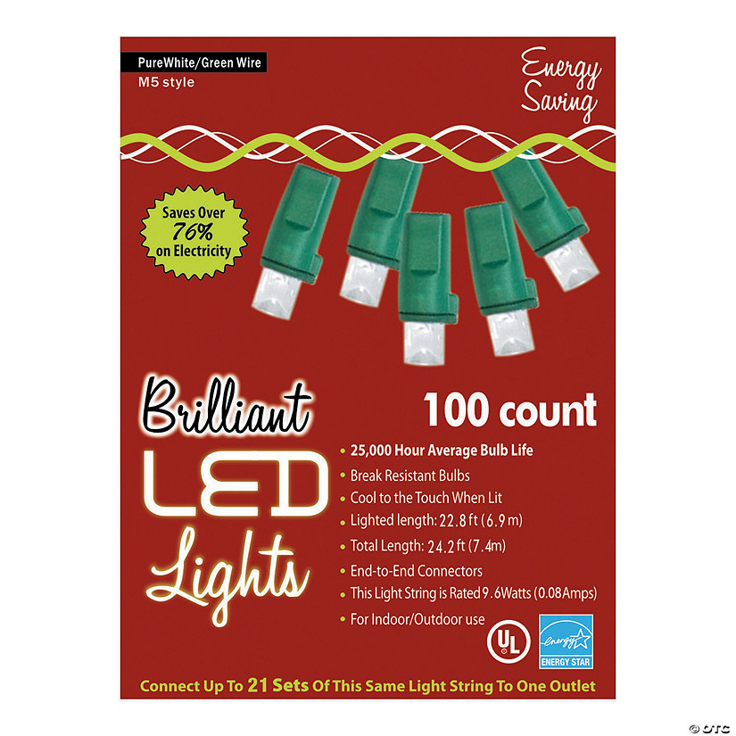 100-Count M5 White LED String Lights Image