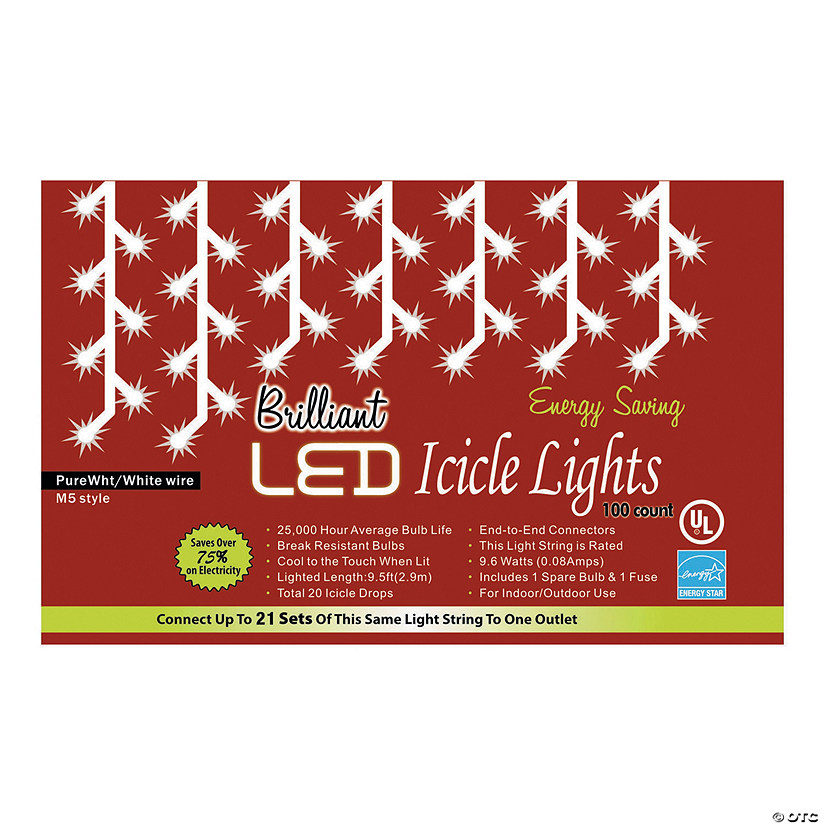 100L Icicle Holiday LED Lights - C3 Style Image