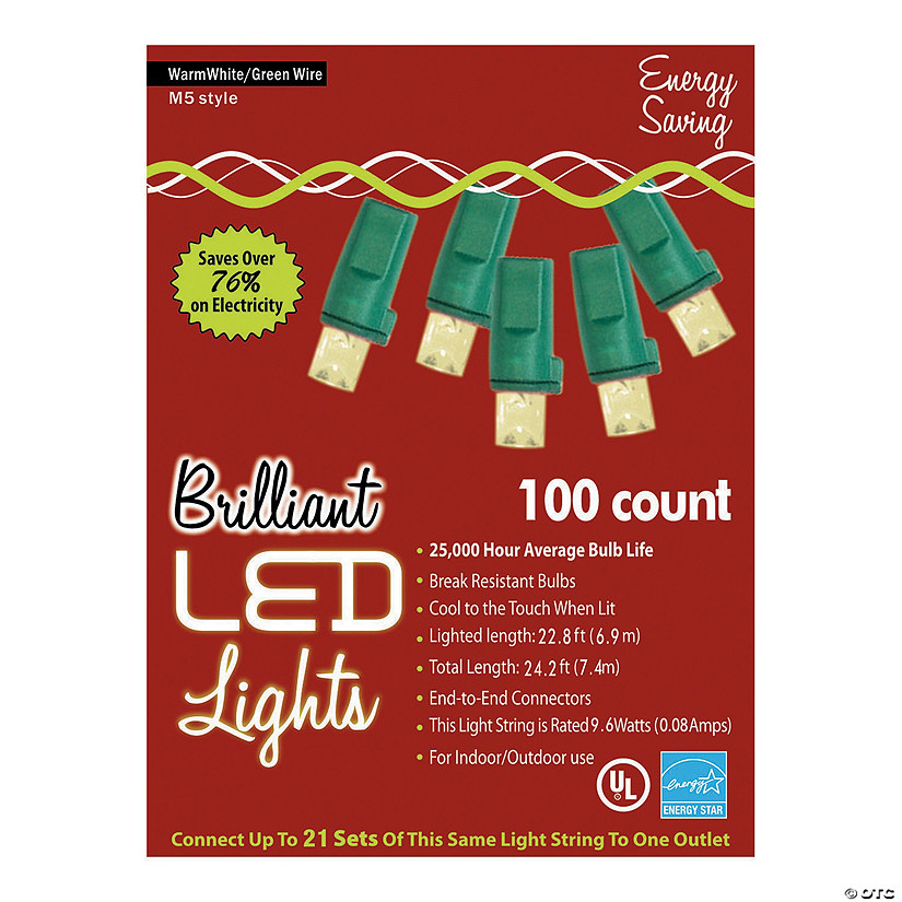 100L Warm White Holiday Lights - M5 Style Image