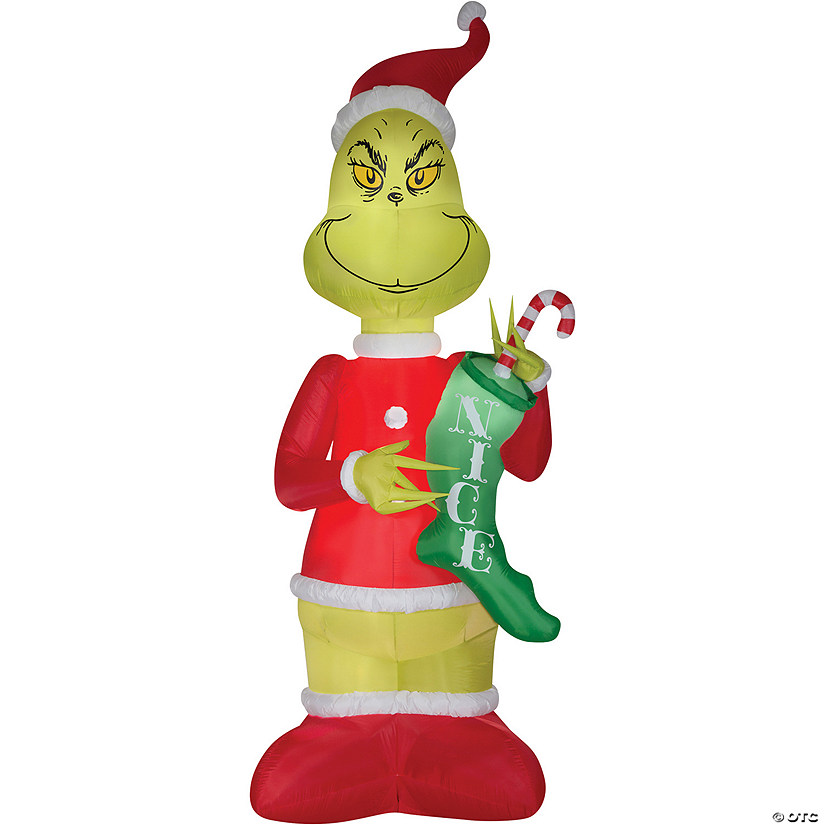 108" Blow Up Inflatable Grinch with Stock Giant Outdoor Yard Decoration Image